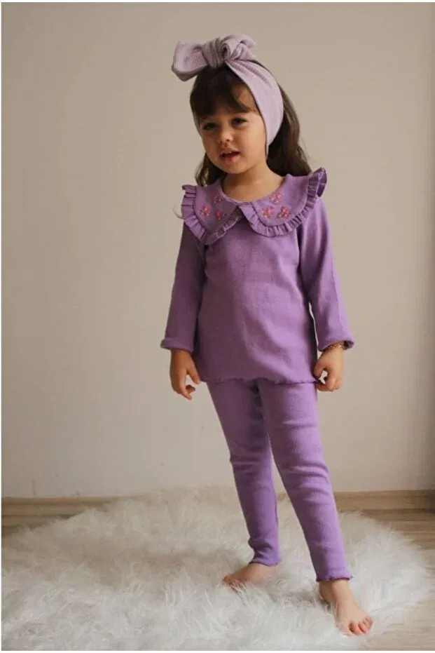 Детский комплект для девочек с принтом Camorsete Top Set Havisa Kids, Lila