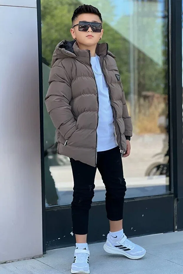 Детское пальто для девочек с капюшоном Suitici Nova Zaziko Kids, Brown