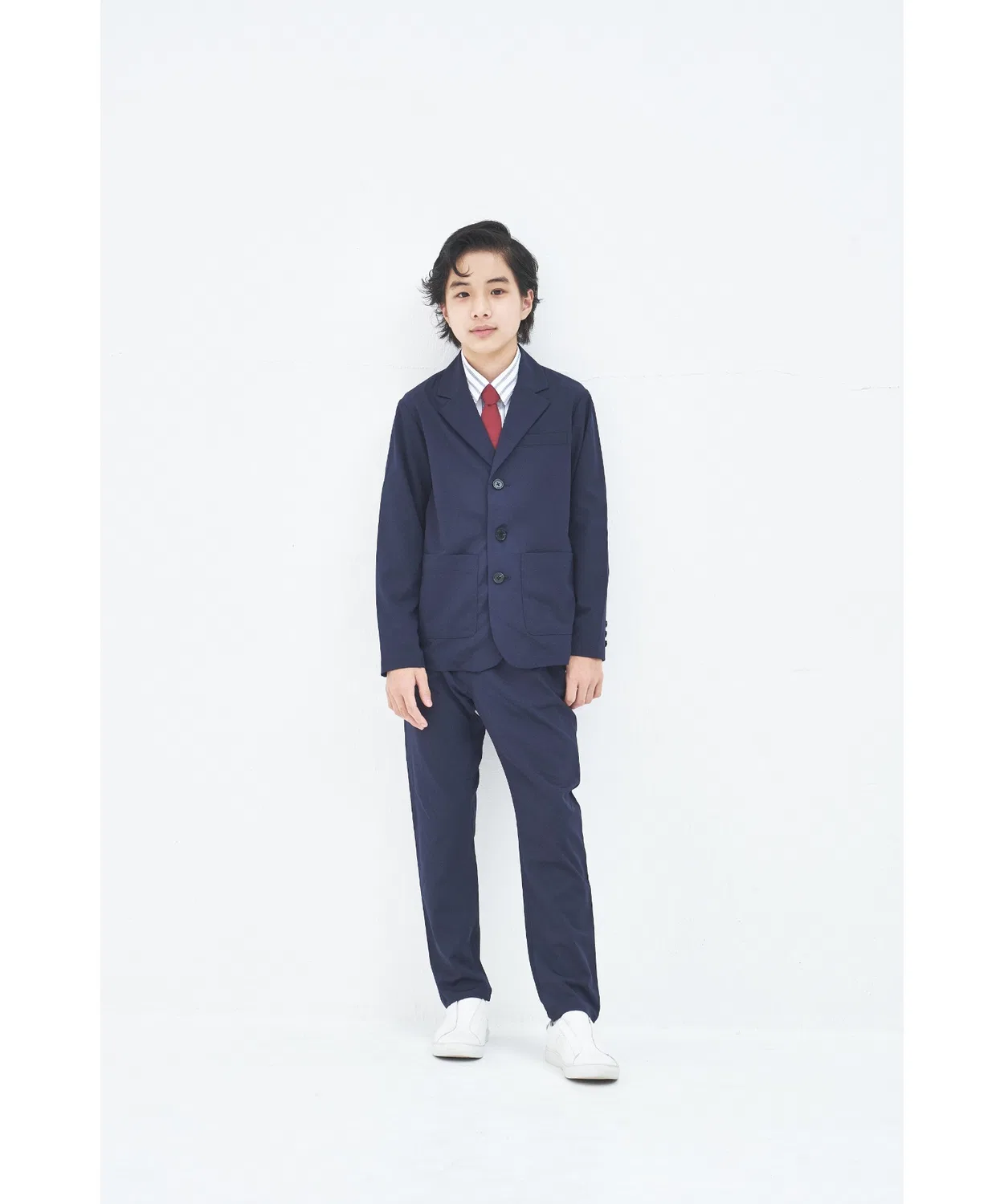 Детская рубашка с длинным рукавомс галстуком Stripe Shirt maarook, Navy — фото 2