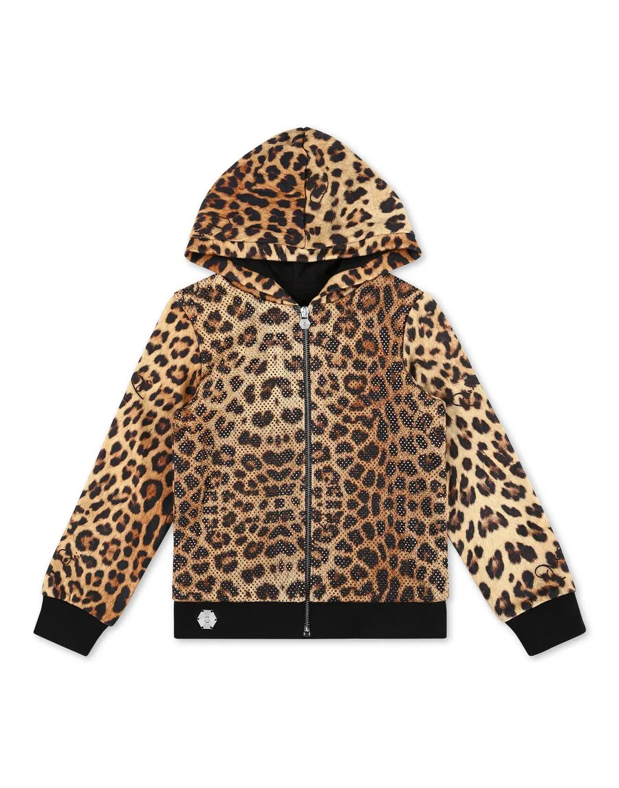 Худи на молнии Philipp Plein, коричневый, цвет мокко