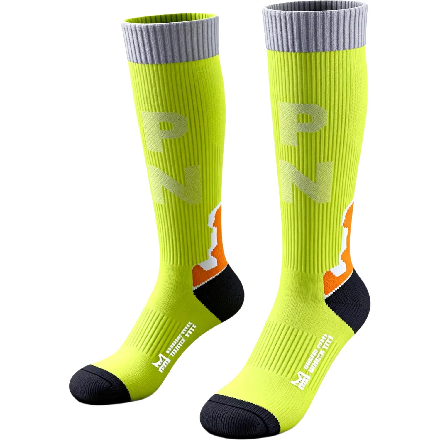 Детские баскетбольные носки с принтом Neon Green+Gray MIIOW — фото 4