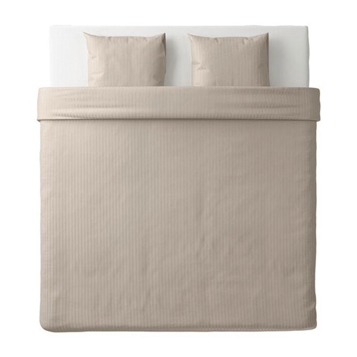 Комплект постельного белья Ikea Nattjasmin, 3 предмета, 240x220/50x60, светло-бежевый — фото 3