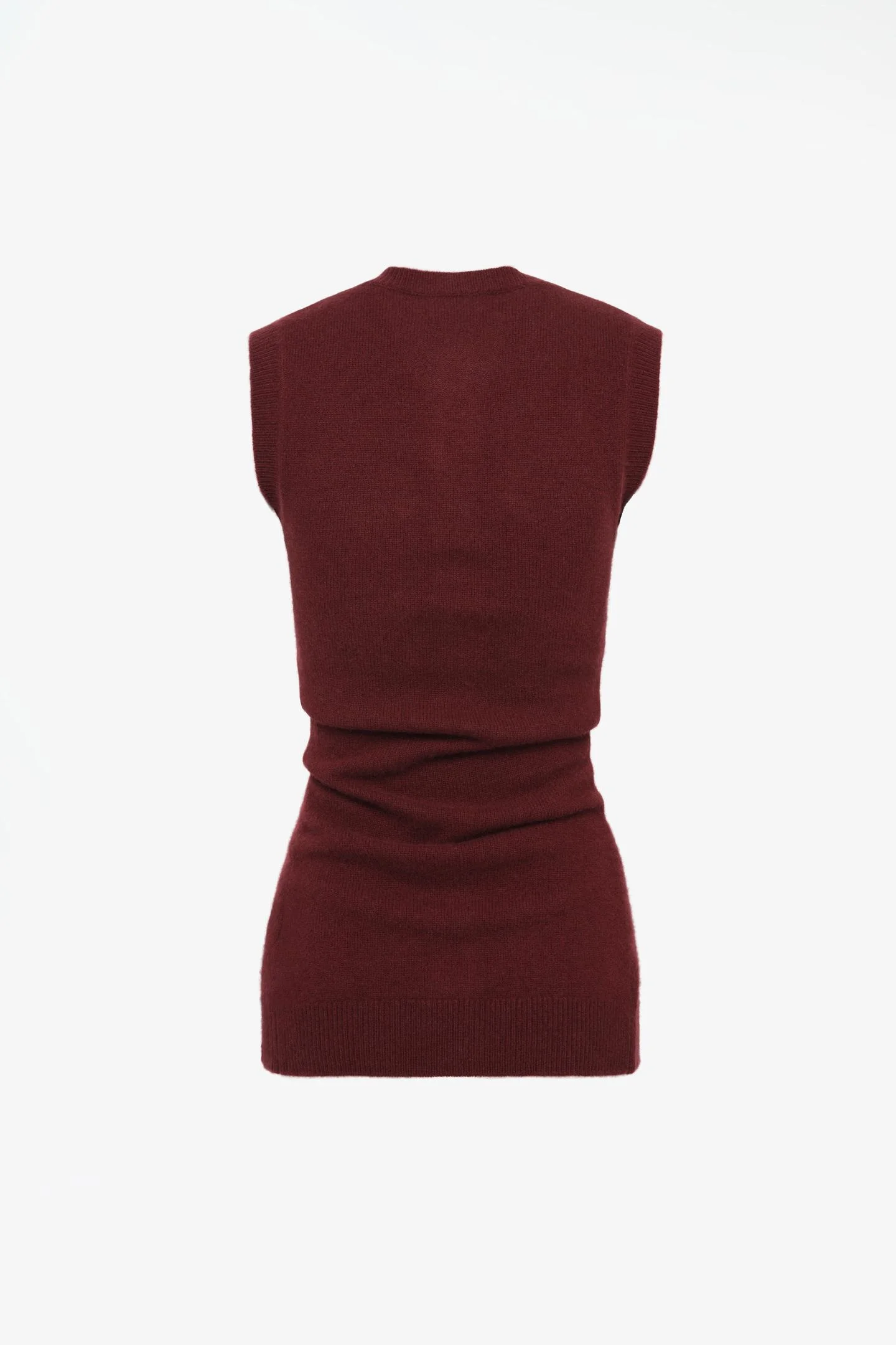 Жилет Zara трикотажный из кашемира, бордовый — фото 2