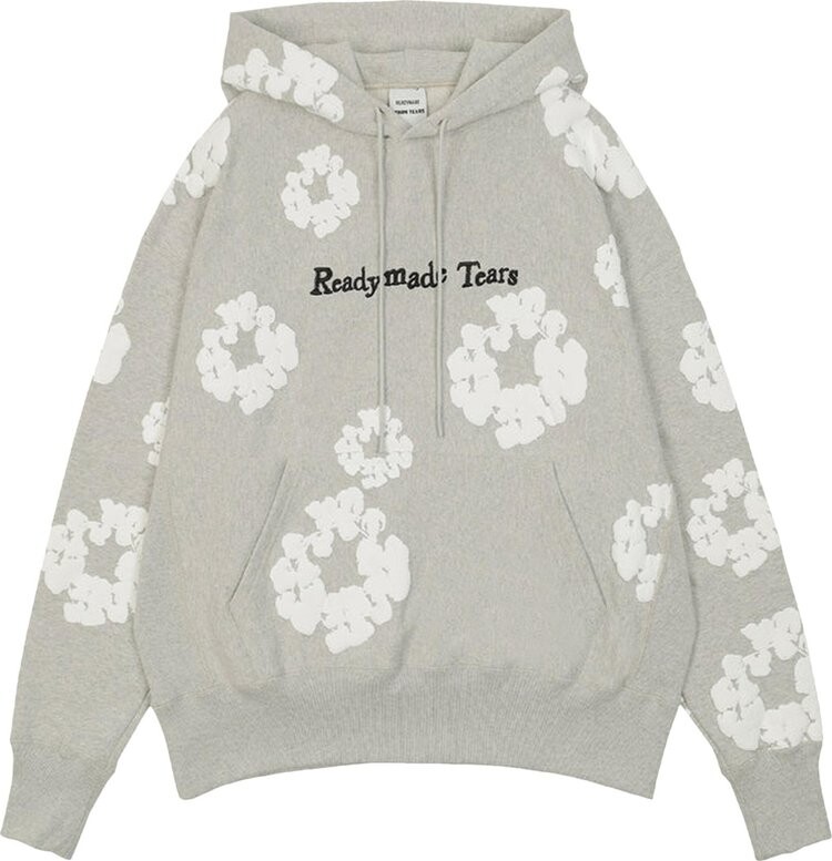 

Худи READYMADE x Denim Tears Cotton Wreath Hoodie 'Gray/White', серый