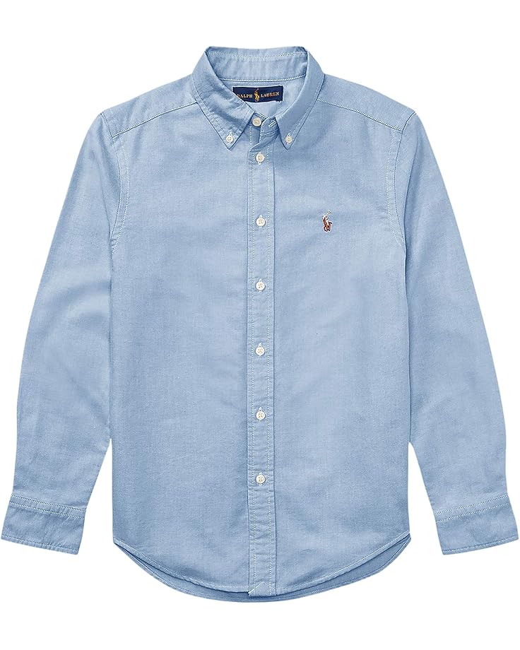 

Рубашка Polo Ralph Lauren Kids Cotton Oxford Sport Shirt, цвет Light Blue