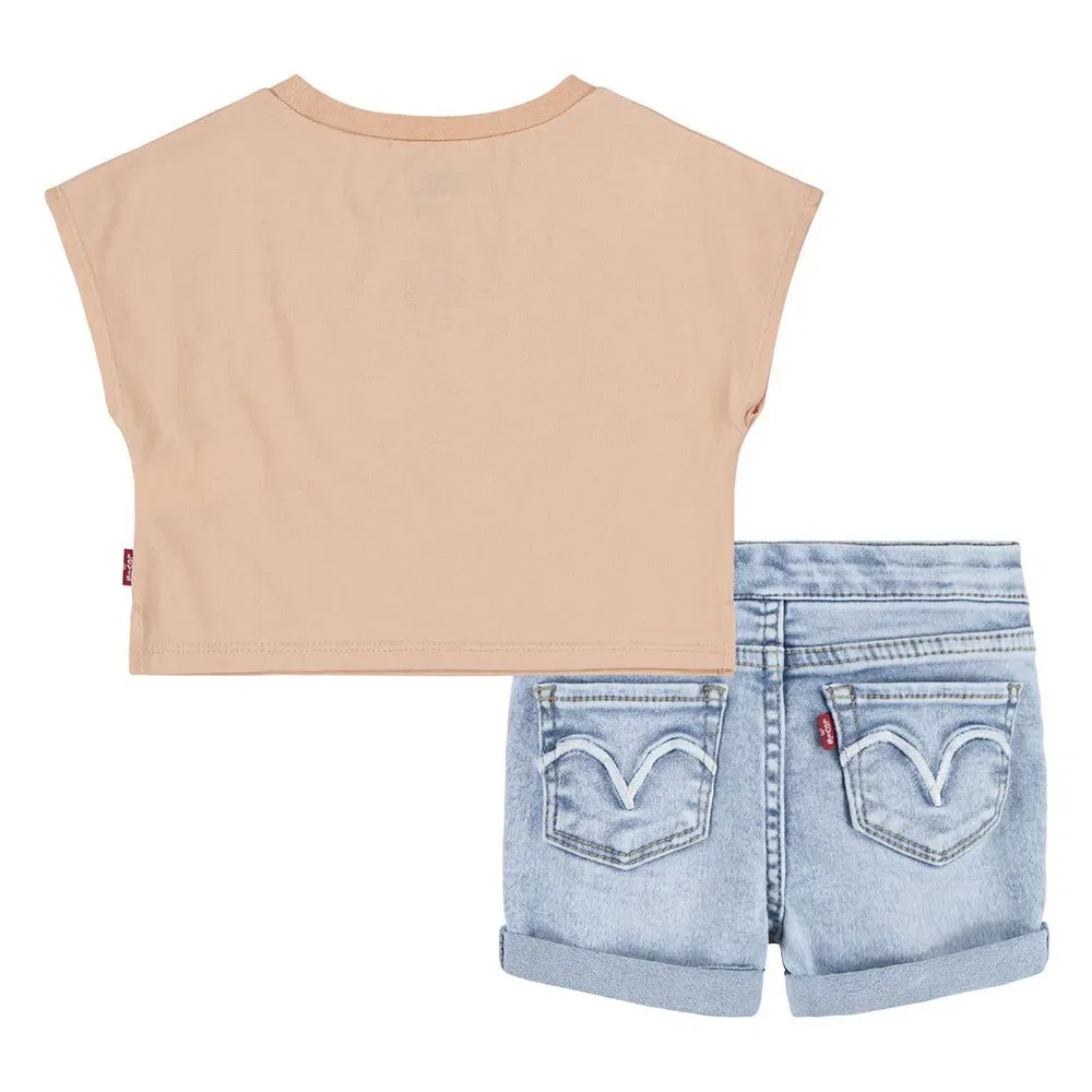 Детский комплект для девочек с принтом Palm Dolman Se Levi's, Beige — фото 2