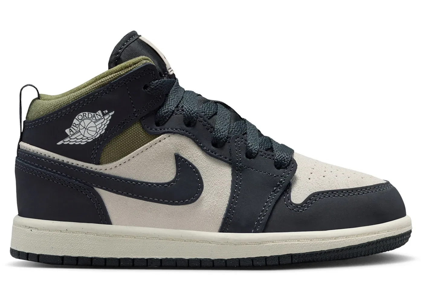 Детские кроссовки Lifestyle Jordan 1 Mid SE Jordan, Light Orewood Brown/Medium Olive/Sail/Off Noir