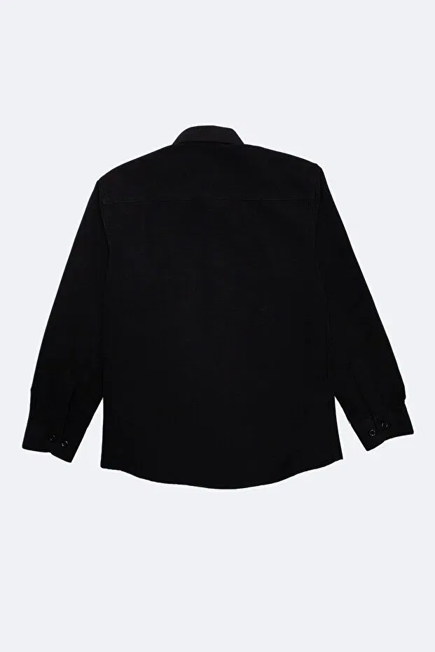 Детская рубашка для мальчиков классическая Basics Micio, Black — фото 2