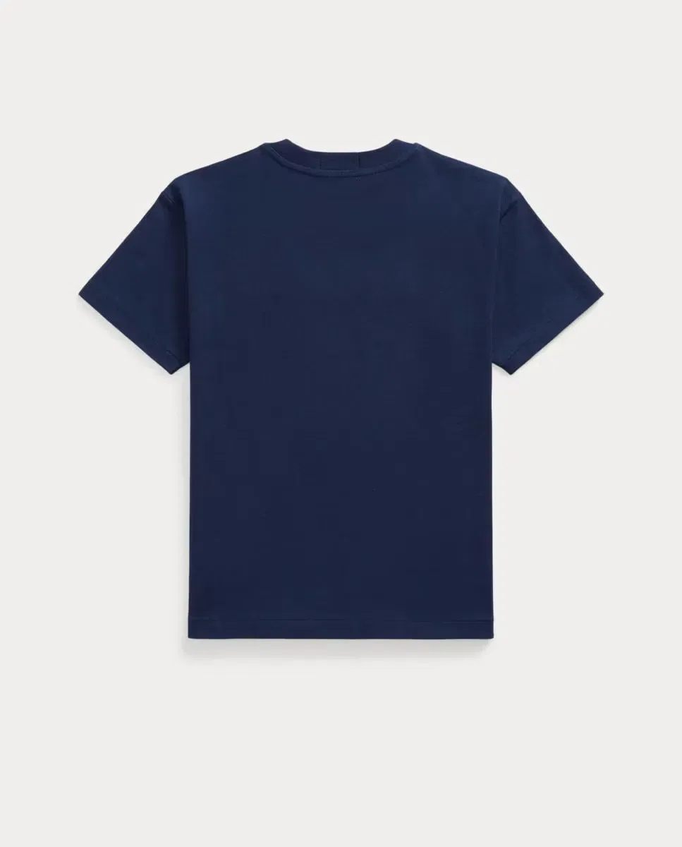 Детская футболка оверсайз с принтом Polo Ralph Lauren, Azul Marino — фото 2