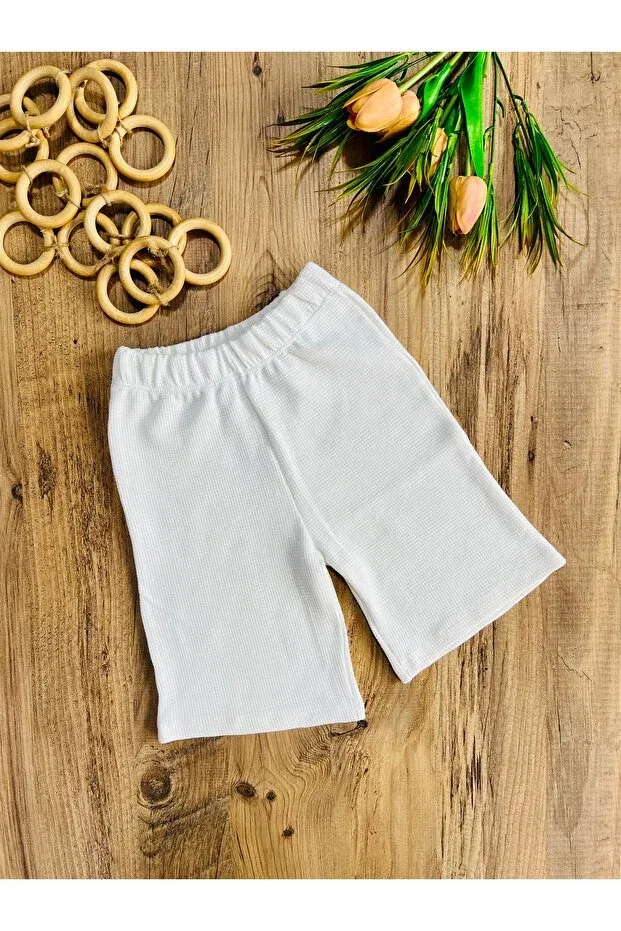Детские шорты для девочек хлопковые Basics Babyelisco, White