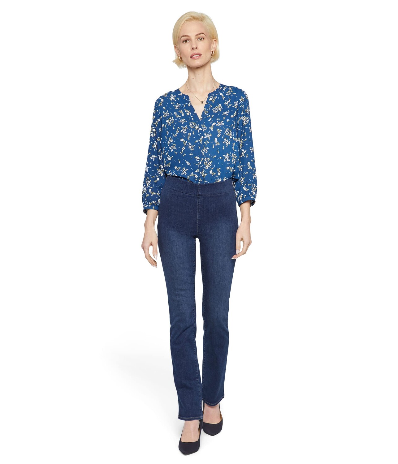 

Джинсы NYDJ, Pull-On Marilyn Straight in Blue Star