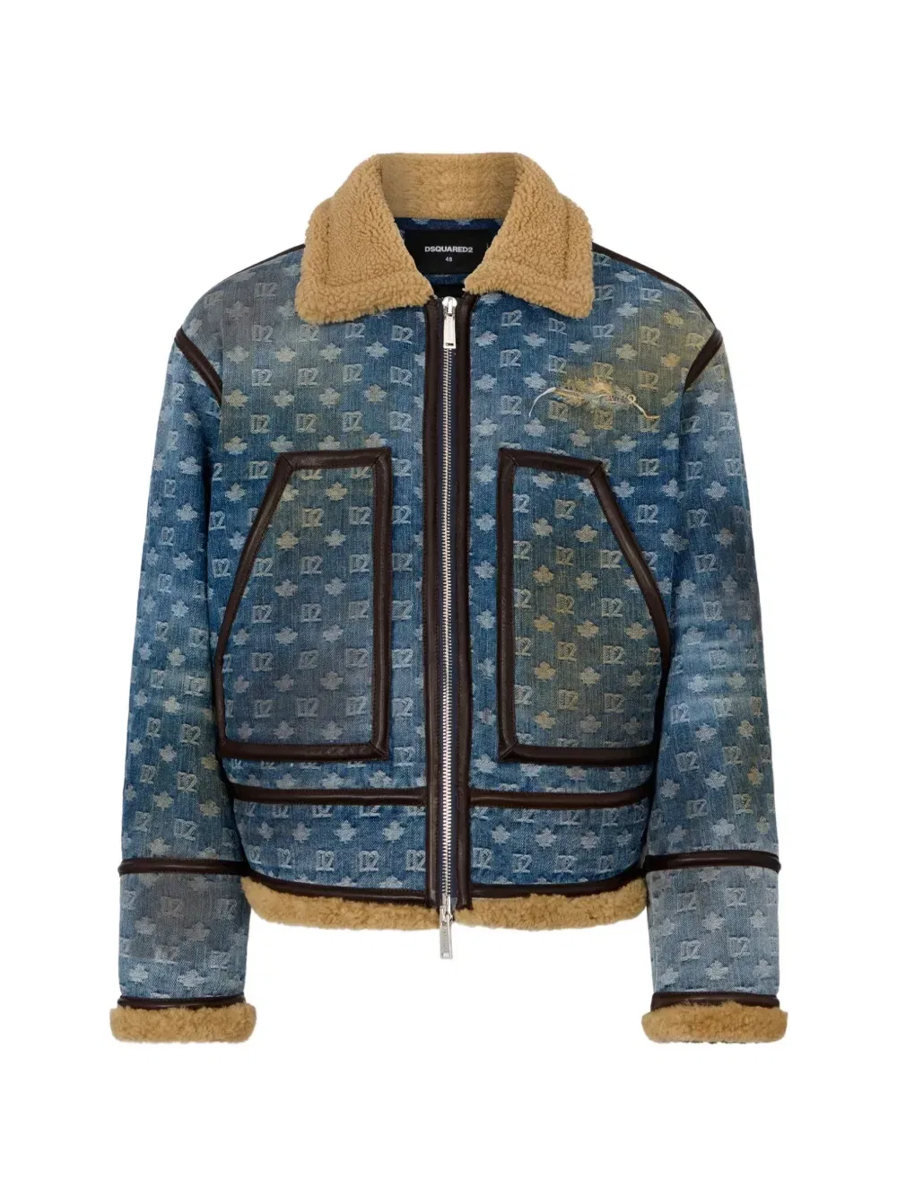 Куртка из овчины с монограммой D2 DSQUARED2, синий