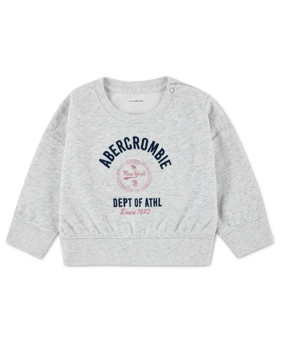 Детский свитшот Sporty Logo abercrombie kids, Light Gray Heather