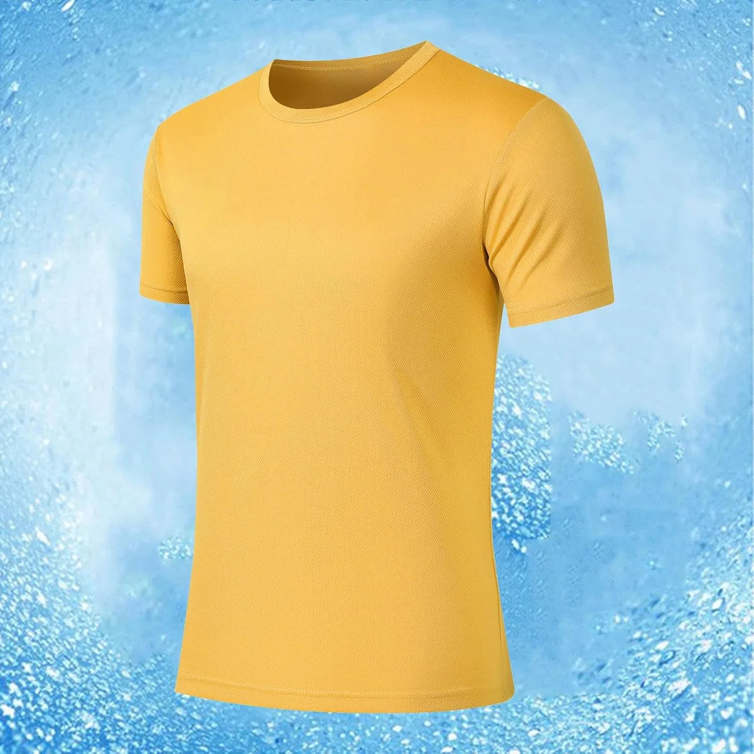 Мужская футболка с круглым вырезом Generic, Yellow — фото 2