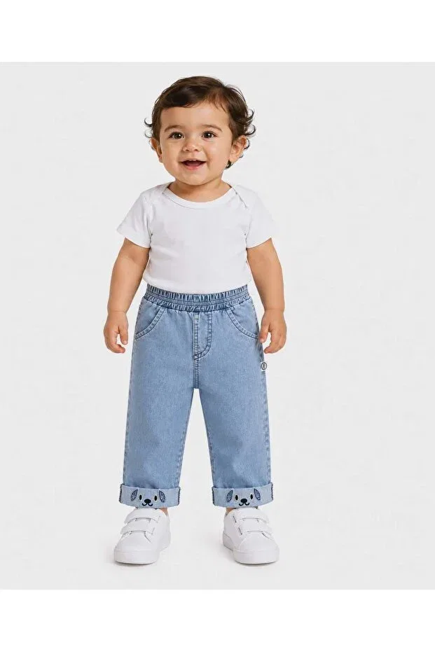 Детские для девочек джинсы прямого кроя Isyiz Outlet, Light Blue — фото 4