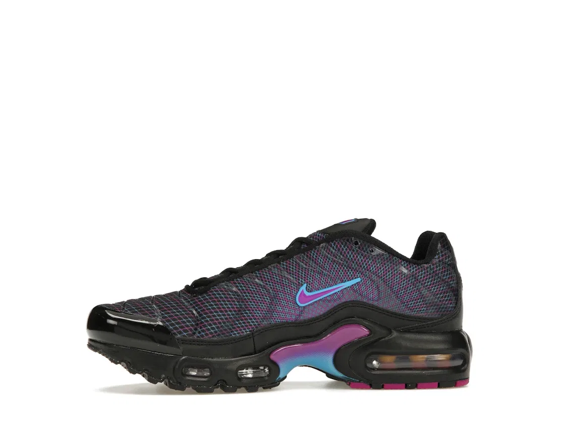 Детские кроссовки для мальчиков и девочек с амортизацией Nike Air Max Plus Spirograph (GS) Nike, Black/Baltic Blue/Vivid Purple — фото 3