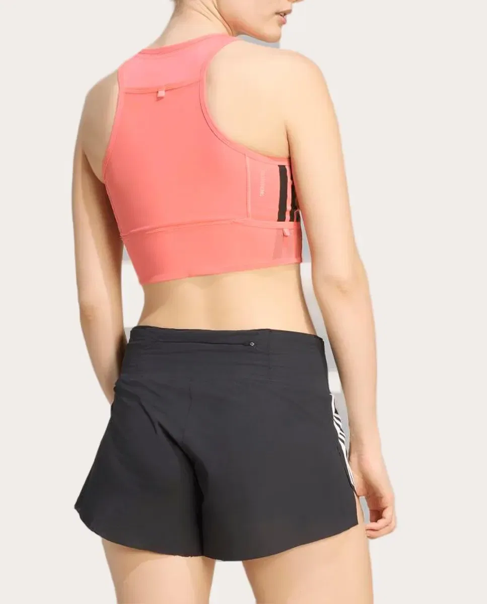 Женская футболка из полиэстера с эластаном Adizero Train For Races adidas, Pink — фото 2
