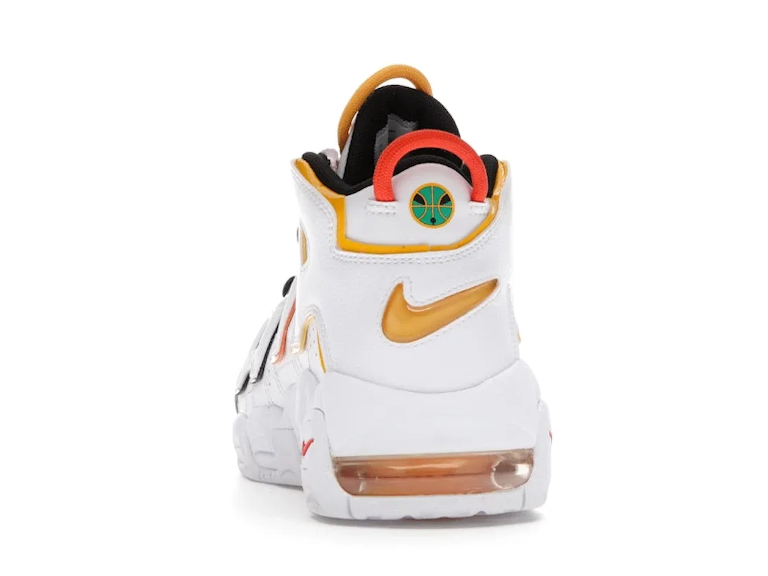 Детские кроссовки с перфорацией Nike Air More Uptempo Nike, White/Orange-Yellow-Black — фото 4