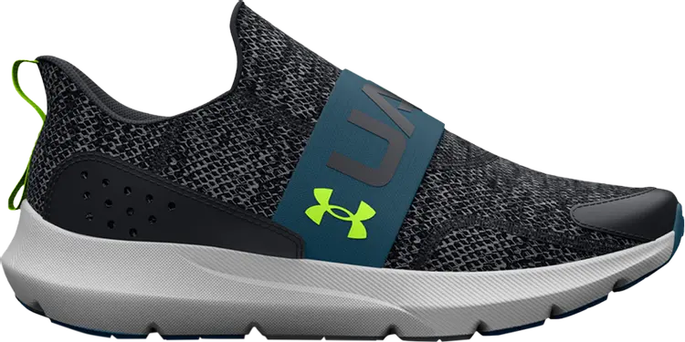 

Кроссовки Under Armour Surge 3 Slip GS Black Static Blue Lime, черный, Черный;серый, Кроссовки Under Armour Surge 3 Slip GS Black Static Blue Lime, черный