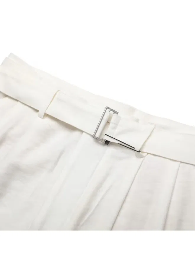 Брюки свободного кроя Zara, белый — фото 4