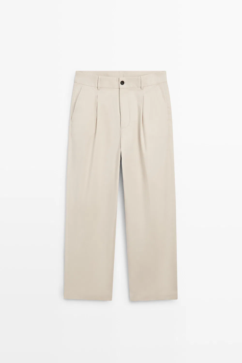 Брюки Massimo Dutti Flowing With Darts, бежевый — фото 2