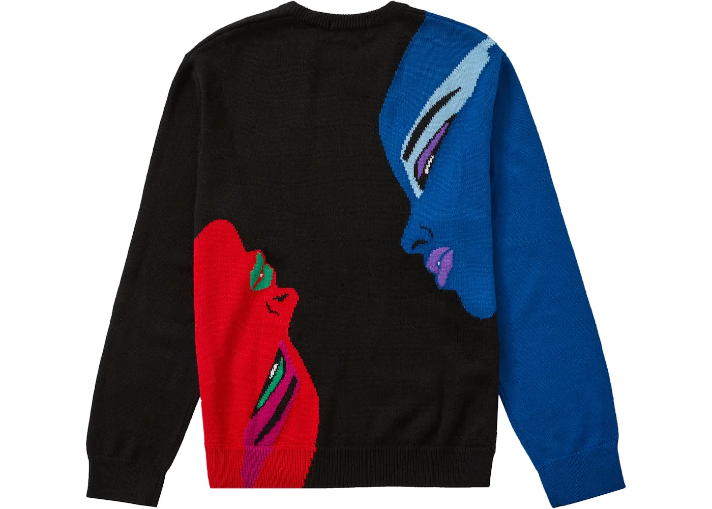 Мужской свитер с принтом Supreme Faces Sweater Supreme, Black — фото 2