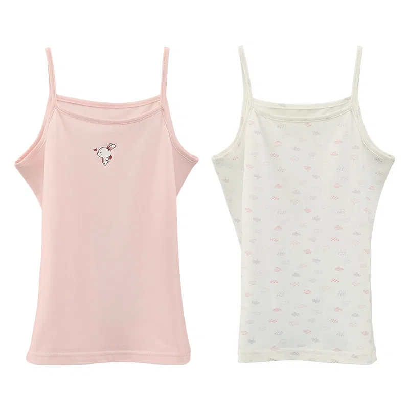 Детский комплект маек без рукавов Red bean, White Pink