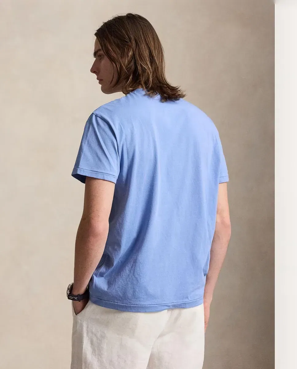Мужская футболка хлопковая с логотипом Polo Ralph Lauren, Azul Porcelana — фото 2