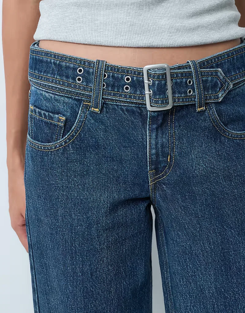 Джинсы Levi's Superlow свободного кроя с поясом, темного — фото 4