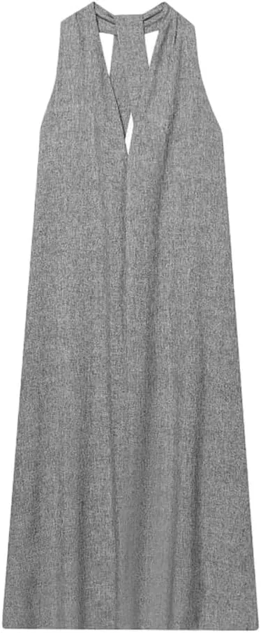Женское платье без рукавов с открытой спиной Casual Elegant, Gray