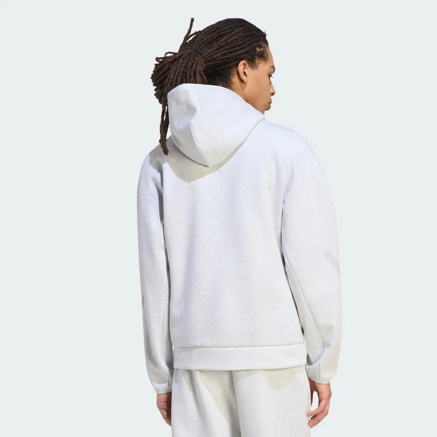 Спортивная кофта с капюшоном и молнией adidas Z.N.E. Full Zip Track Top, Светло-серый — фото 2