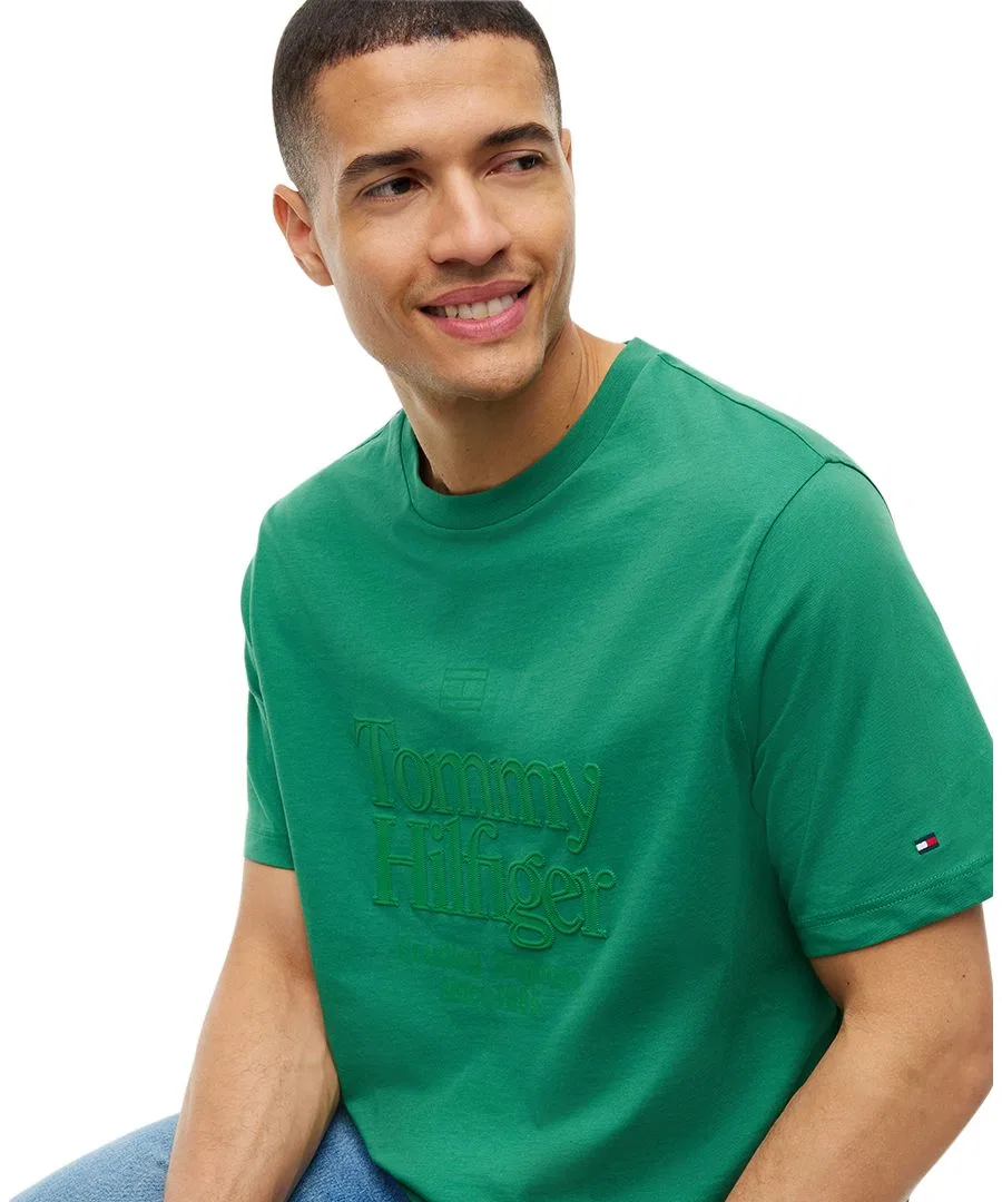 Футболка с графическим принтом Front Text Seasonal Tommy Hilfiger, Alaskan Green — фото 3