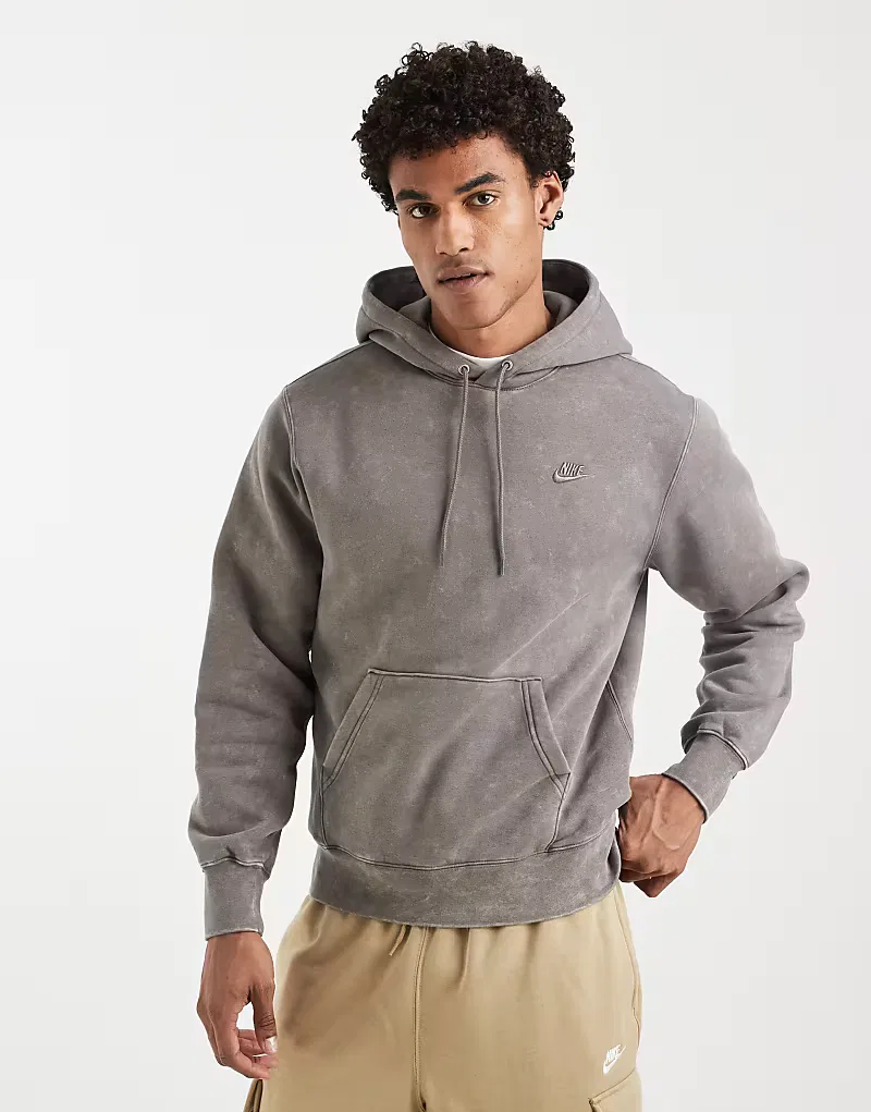 Худи Nike Club Wash серого — фото 2