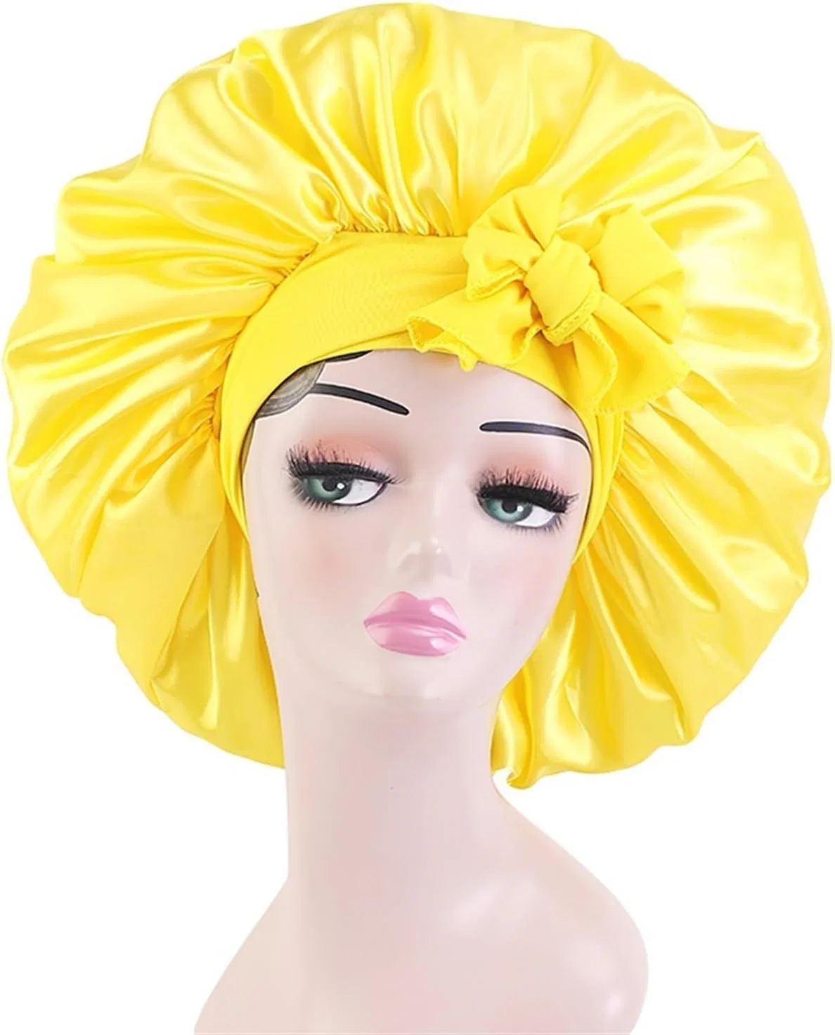 Шапочка для душа атласная, DYYEUAVT, 28 см, Large Yellow