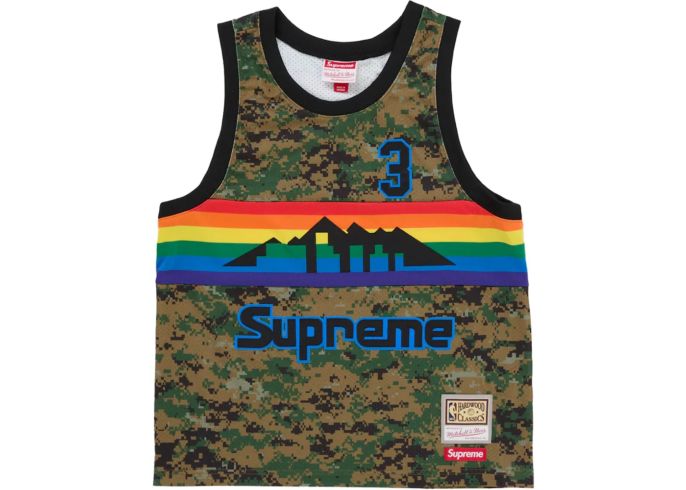 Мужская баскетбольная джерси с камуфляжным принтом Supreme Mitchell & Ness Teams Basketball Jersey, Digital Camo