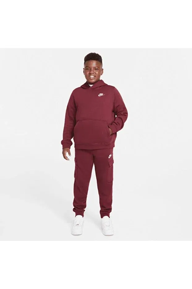 Детское худи для мальчиков с капюшоном Nike, Burgundy — фото 2