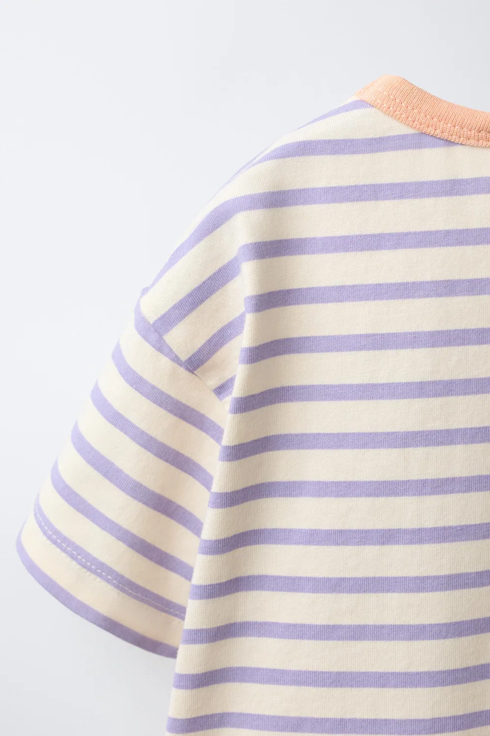 Полосатая футболка ZARA, Mauve — фото 4