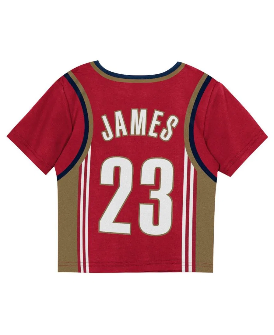 Комплект из футболки и шорт с принтом LeBron James Wine Cleveland Cavaliers Play by Place Mitchell & Ness, Wine — фото 4