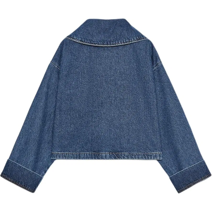 Женская куртка с принтом Turtleneck Medium Blue ZARA, Medium Blue — фото 3