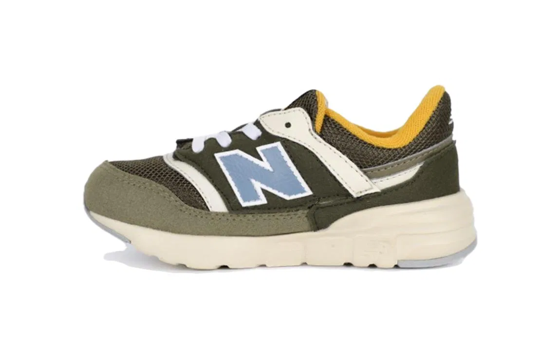 Детские кроссовки для мальчиков с амортизацией 997 New Balance, Green Beige Blue — фото 3