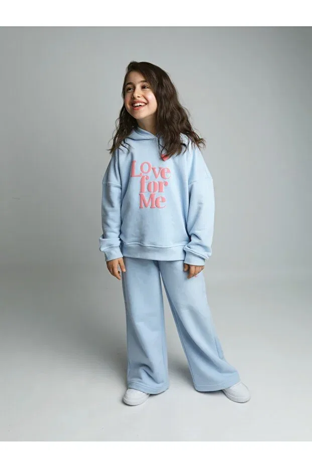Детский спортивный комплект для девочек с принтом Love for me Aden Designs, Blue
