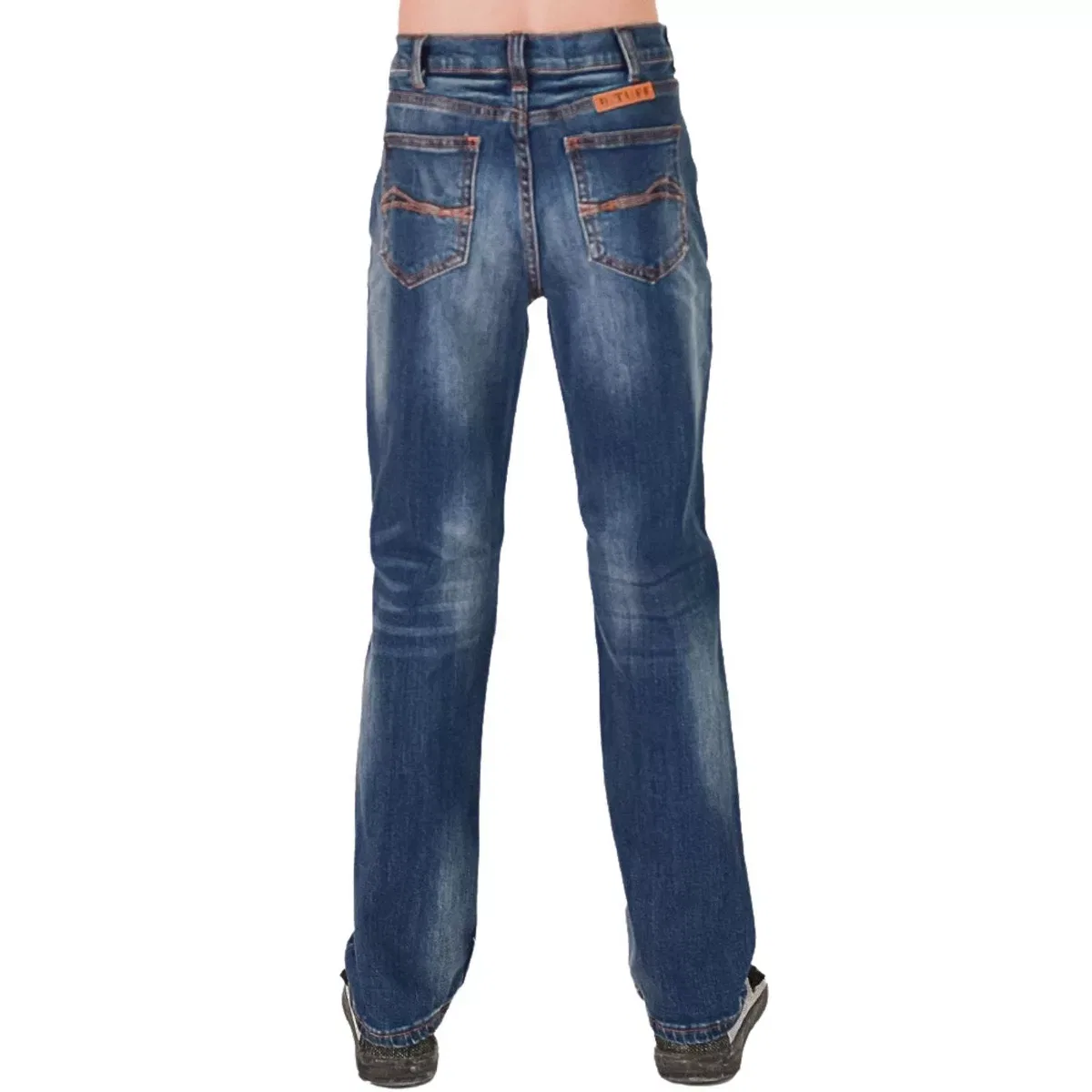 Детские джинсы для мальчиков с заниженной посадкой Fired Up Western Bootcut Cowgirl Tuff Co., Medium Wash — фото 2