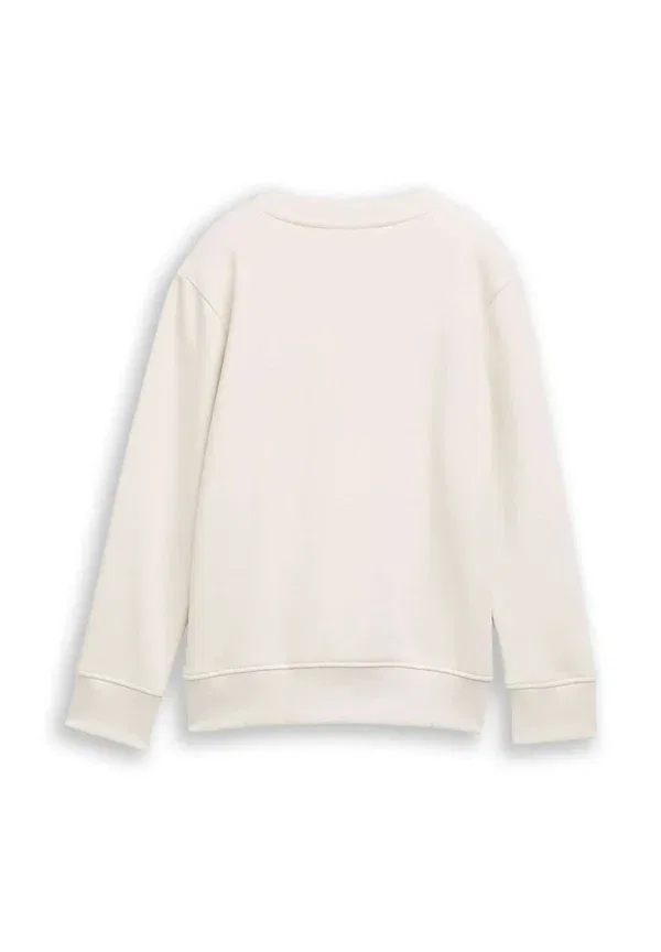 Свитер из хлопка и полиэстера Sportinis megztinis Tom Tailor, Greyish White, белый — фото 2