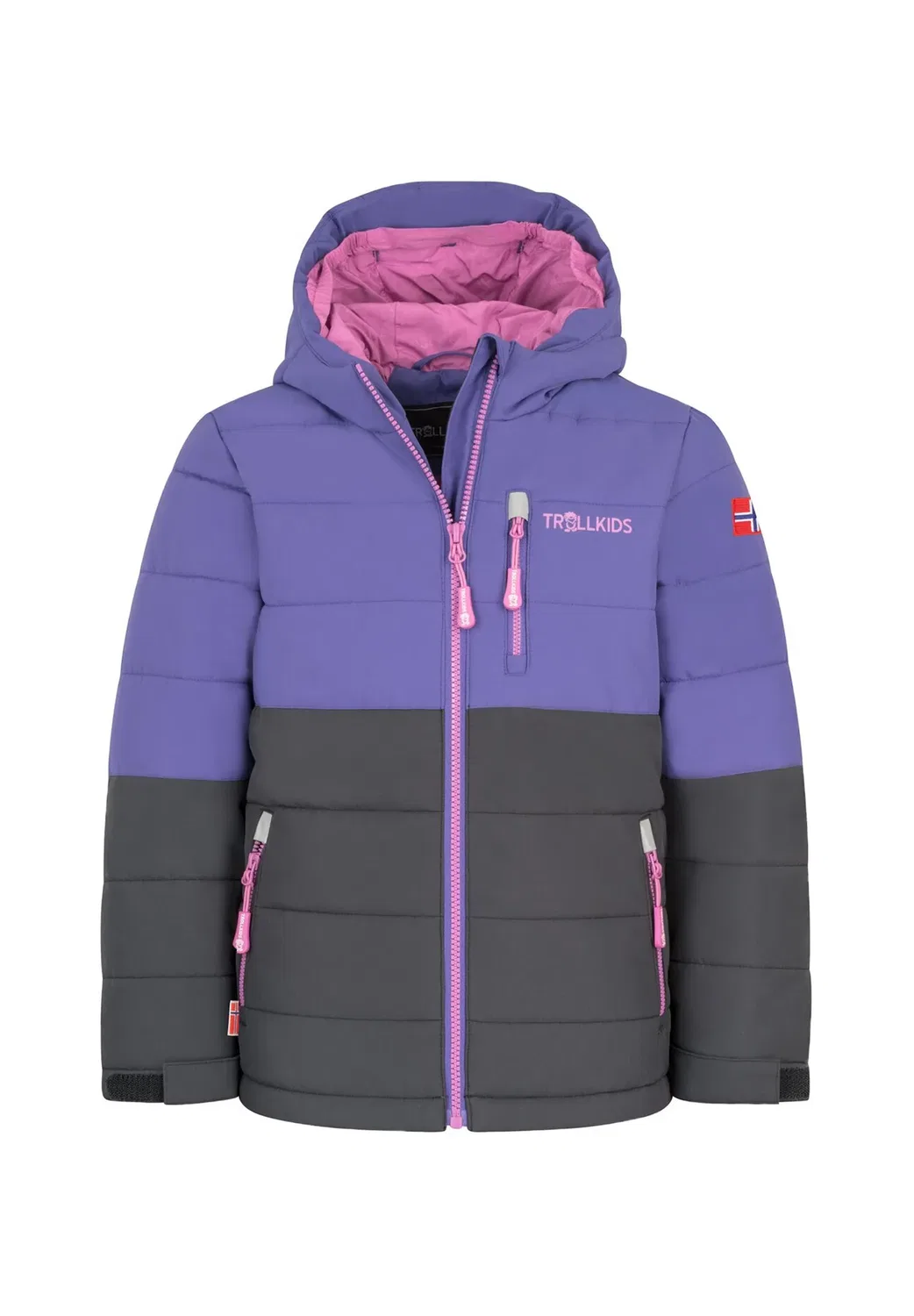 Детская зимняя куртка Hemsedal Snow Jacket XT унисекс - зимняя куртка Trollkids, Dark Purple/Black/Mallow Pink