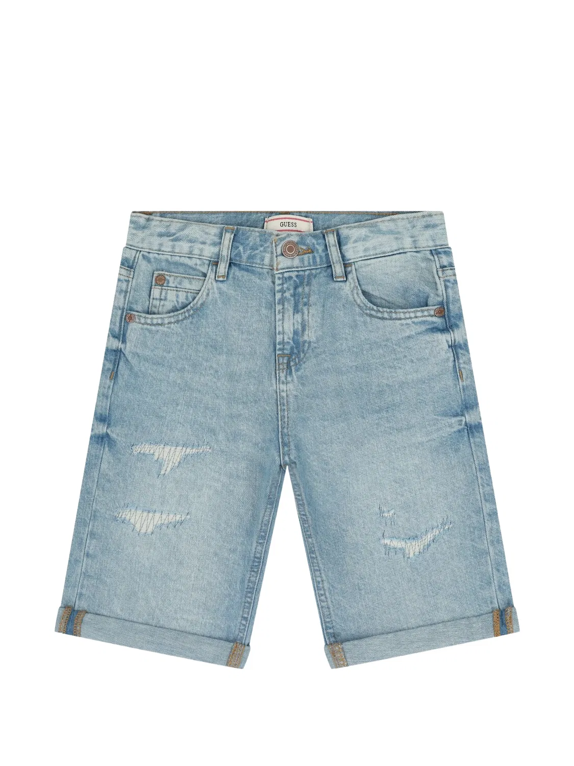 Шорты с рваными деталями GUESS, синий