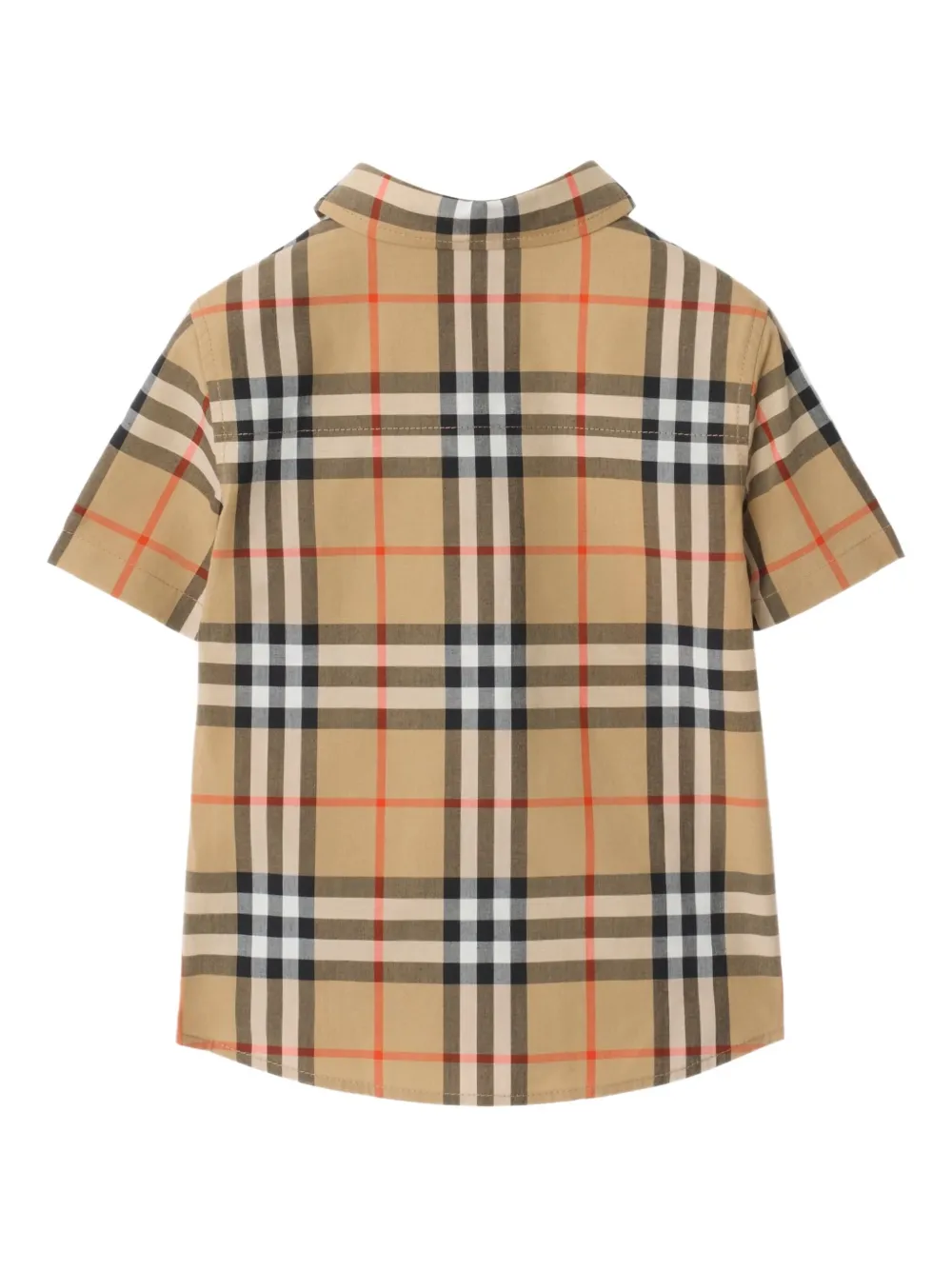 Клетчатая рубашка Burberry Kids, коричневый — фото 2