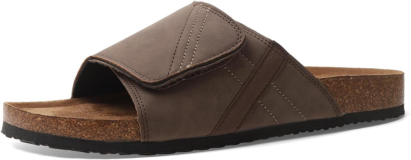 

Сандалии Pinpochyaw Comfort Slides с пробковой стелькой и регулируемым ремешком, коричневый