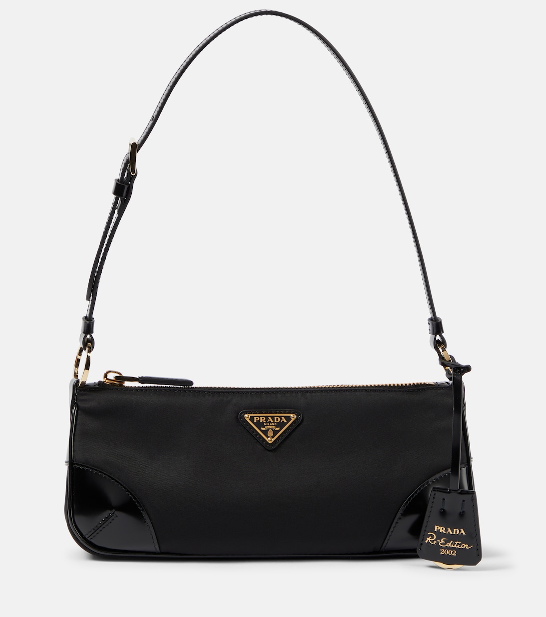 

Реэдиция 2002 плечевая сумка Re-Nylon Prada, черный