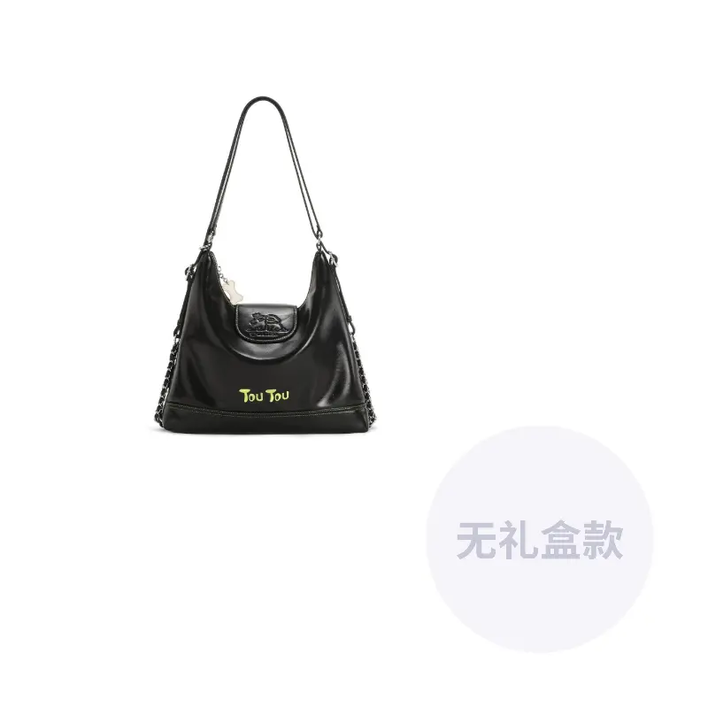 

Мальтийская коллаборация PU сумка через плечо обычная женская разноцветная TOUTOU, Obsidian черный