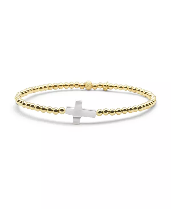 

Не тускнеющий браслет с золотым накладным покрытием, 3 мм, золотыми шариками и одним перламутровым жемчугом Bowood Lane, gold